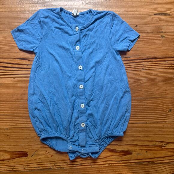 Kate Quinn modal blue short sleeve button up bodysuit SIZE 2T - Picture 1 of 4